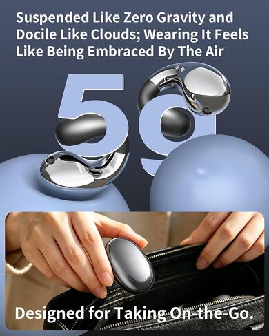 Upgraded Ultra Open Ear Earbud Wireless Bluetooth 5.4, Clip on Ear Buds with AI Translation Earbuds Real Time 50H Playtime & Crystal Clear Sound Bone Conduction Earbuds for Travel, Business, Sports in Kuwait