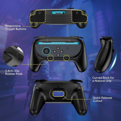 ProCase 2 Pack Joy-Con Grips for Nintendo Switch 2 2025 Released, Wear-Resistant Comfort Controller Hand Grip Handles Holder for Joycon -Black in Kuwait