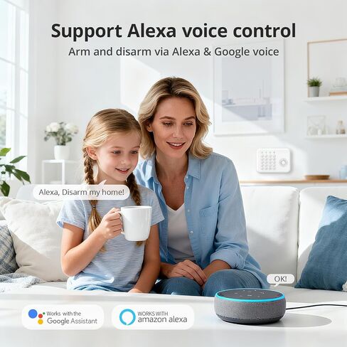 2026 Home Security System,13 Piece No Monthly Fees with Phone & Remote Control WiFi+4G Alarm System Kit,Instant App Alerts and Compatible with Alexa,Door/Window Sensors,SOS Button,for Smart Life in Kuwait