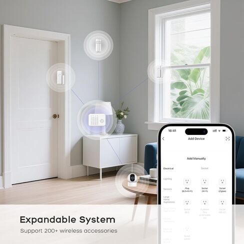 2026 Home Security System,13 Piece No Monthly Fees with Phone & Remote Control WiFi+4G Alarm System Kit,Instant App Alerts and Compatible with Alexa,Door/Window Sensors,SOS Button,for Smart Life in Kuwait