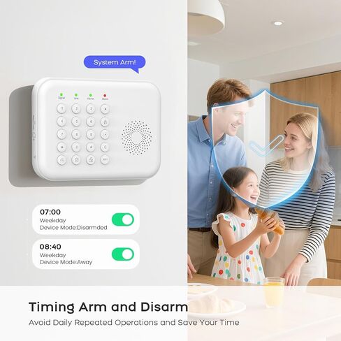 2026 Home Security System,13 Piece No Monthly Fees with Phone & Remote Control WiFi+4G Alarm System Kit,Instant App Alerts and Compatible with Alexa,Door/Window Sensors,SOS Button,for Smart Life in Kuwait