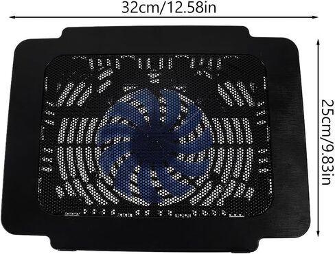 Ultra Black Laptop Cooling Pad with Anti-Skid Plastic Stand, Adjustable Height Cooling Base for Notebook and Computer Use in Kuwait