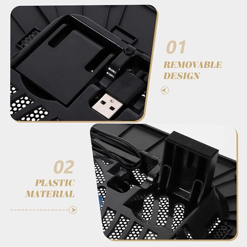 Ultra Black Laptop Cooling Pad with Anti-Skid Plastic Stand, Adjustable Height Cooling Base for Notebook and Computer Use in Kuwait