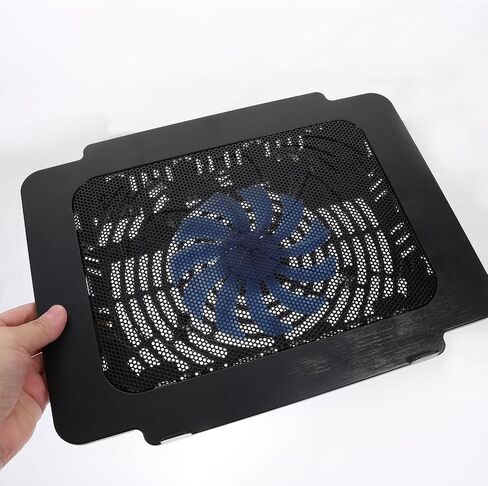 Ultra Black Laptop Cooling Pad with Anti-Skid Plastic Stand, Adjustable Height Cooling Base for Notebook and Computer Use in Kuwait