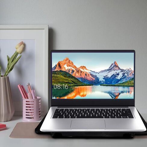 Ultra Black Laptop Cooling Pad with Anti-Skid Plastic Stand, Adjustable Height Cooling Base for Notebook and Computer Use in Kuwait