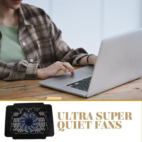 Ultra Black Laptop Cooling Pad with Anti-Skid Plastic Stand, Adjustable Height Cooling Base for Notebook and Computer Use in Kuwait