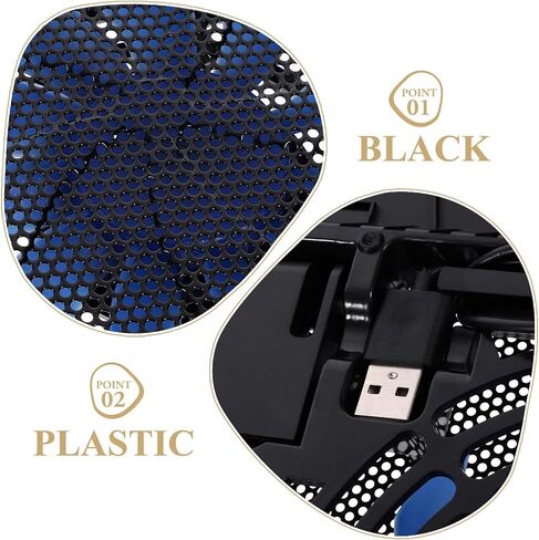 Ultra Black Laptop Cooling Pad with Anti-Skid Plastic Stand, Adjustable Height Cooling Base for Notebook and Computer Use in Kuwait