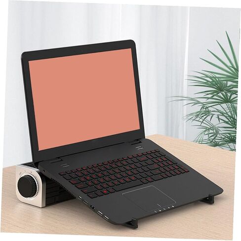 VICASKY Portable Laptop Cooler Fan with Dual Silent USB Fans, Adjustable Aluminum Alloy Cooling Pad Stand for Phone and Tablet, Low Power Consumption Notebook Cooler with Rear Plug Holder in Kuwait