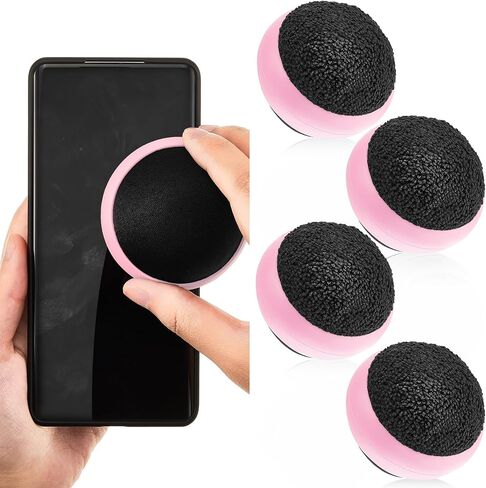 Suclain 4 Pack Screen Cleaner Balls Car Phone Screen Cleaning Cleaner Ball Microfiber Touch Cleaning Ball for Easter Computer Laptop Phone Monitor(Black, Blue, Rose Red, Purple) in Kuwait
