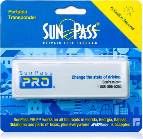 Sun Pass Pro Universal Toll Transponder – Prepaid Electronic Pass for Florida & 21 Additional States (PRO) (PRO-White) in Kuwait