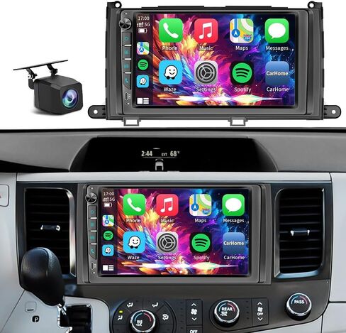 Plug&Play Car Radio for Toyota Sienna 2011 2012 2013 2014, 9" IPS Touch Screen for Sienna Radio with Carplay, Android Auto&Mirror Link/BT,GPS/SWC，MIC ，Backup Camera,AM/FM/Subwoofer Output/30-EQ in Kuwait