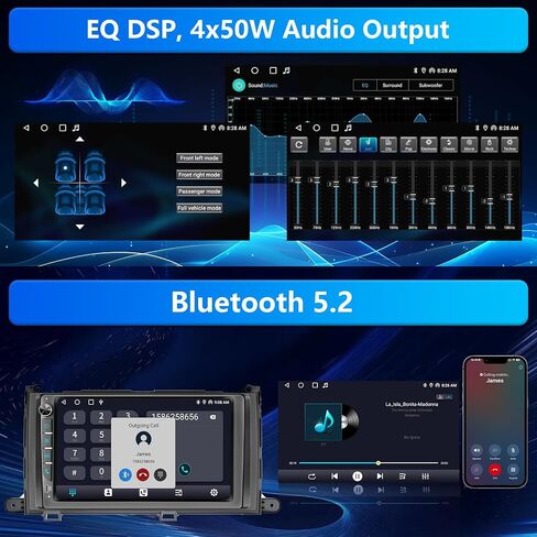 Plug&Play Car Radio for Toyota Sienna 2011 2012 2013 2014, 9" IPS Touch Screen for Sienna Radio with Carplay, Android Auto&Mirror Link/BT,GPS/SWC，MIC ，Backup Camera,AM/FM/Subwoofer Output/30-EQ in Kuwait