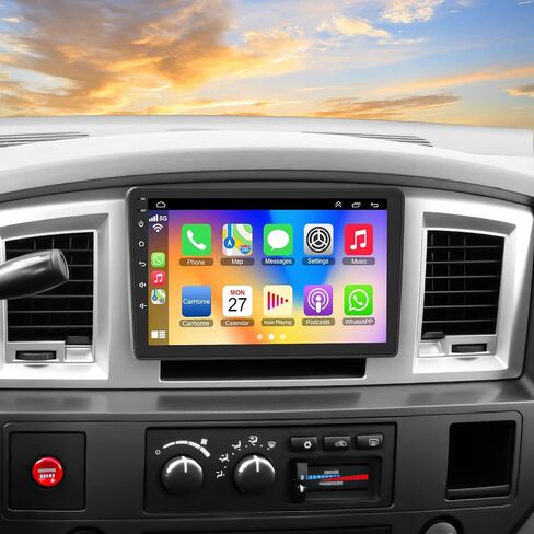 9" Android 13 Car Radio for Dodge Ram 1500/2500/3500 (2006-2008), Dodge Durango (2005-2008), Jeep Grand Cherokee (2005-2009) – 4GB RAM + 64GB ROM CarPlay Screen in Kuwait