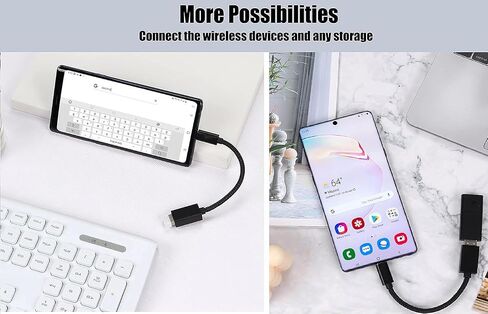 OTG USB-C 3.0 Adapter (2 Pack) Compatible with Google Pixelbook Go to Quick Multi-Use Functions to Backup, Keyboard, mice, Thumb Drives, Saves, More (Black) in Kuwait
