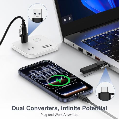 USB to USB C Adapter,USB C to USB Adapter Combo 4Pack for iPhone 17 Pro Max in Kuwait