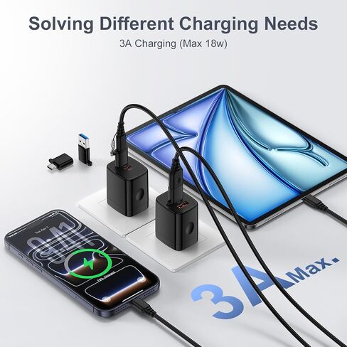 USB to USB C Adapter,USB C to USB Adapter Combo 4Pack for iPhone 17 Pro Max in Kuwait