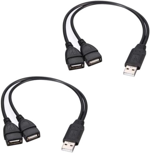 USB A Male to 2 Dual USB Female Jack Y Splitter Hub Power Cord Extension Adapter Cable in Kuwait