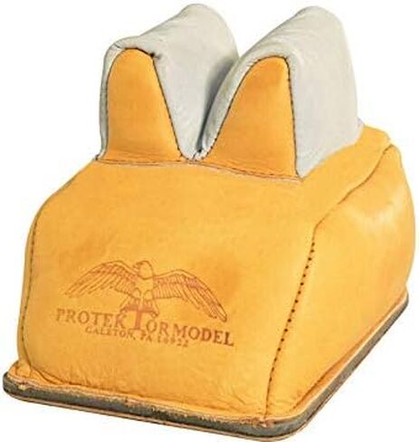 Protektor Custom Super Slick Silver Bunny Ear Rear Shooting Rest Bag with Heavy Bottom Leather Tan Filled in Kuwait