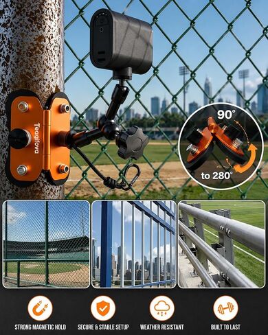 Magnetic Camera Mount for Gamechanger Streaming Kit – Dual 1/4" Fence Mount Compatible with Mevo Start, GoPro, iPhone & Action Cameras, Perfect for Baseball Field in Kuwait