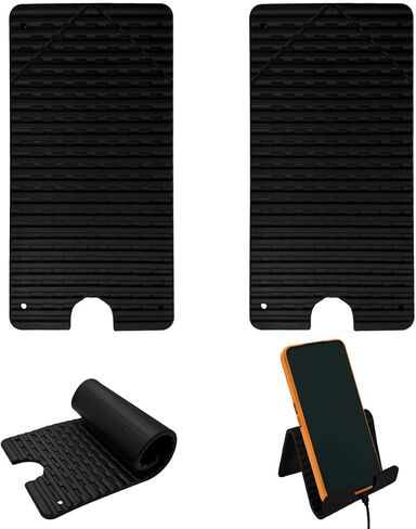 KVZVK 2Pcs Foldable Flexible Silicone Aluminum Phone Holder, New Upgrade Universal Bendable Cell Phone Tablet Holder for Home Office Travel, Folded into Any Shape in Kuwait