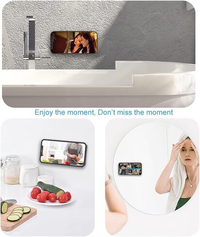 Magnetic Wall Mount Phone Holder, Compatible with MagSafe for iPhone 17/16/15/14/13/12, with Metal Ring for All Smartphones-Adhesive Wall Phone Holder for Bathroom Kitchen Bedroom, Strong Hold, 2 Pack in Kuwait