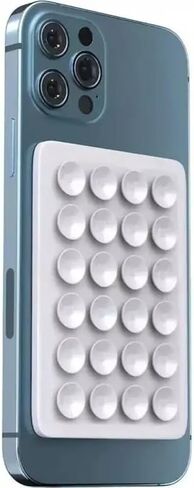 Multifunctional Suction Cup Wall Stand, Double Sided 24 Dots Anti-Slip Silicone Suction Phone Holder Mat, Square Single-Sided Case Mount Back Sticker (Black) in Kuwait