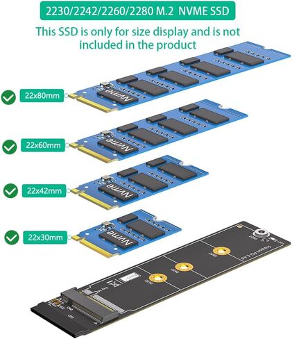 Sintech M.2 NVME Extender,NGFF M-Key PCIe 3.0/4.0 SSD Extention Card with High Speed Soft-PCB Cable 20CMS in Saudi Arabia