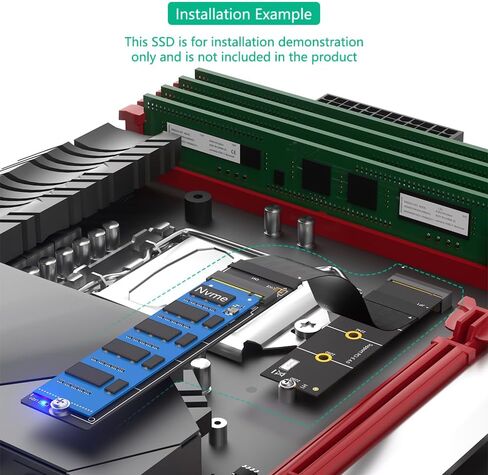 Sintech M.2 NVME Extender,NGFF M-Key PCIe 3.0/4.0 SSD Extention Card with High Speed Soft-PCB Cable 20CMS in Saudi Arabia