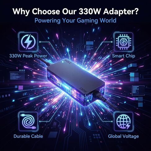330W 7.4mm Tip Laptop Charger, Compatible with Dell Alienware Series in Kuwait