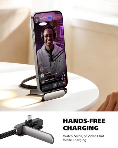 DbillionDa USB C to USB C Cable, Foldable Phone Stand, 90 Degree, 60W, 6FT in Saudi Arabia