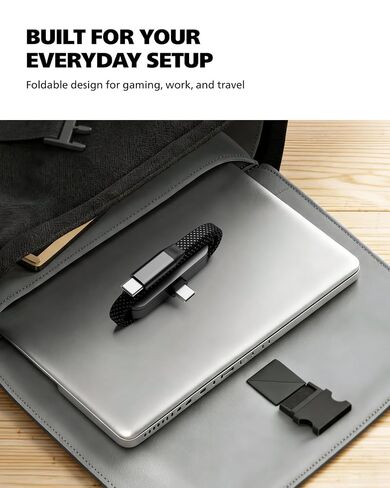 DbillionDa USB C to USB C Cable, Foldable Phone Stand, 90 Degree, 60W, 6FT in Saudi Arabia