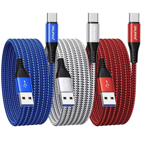 USB to USB C Cable 10ft 3Pack, USB Type C Cable 10 ft Braided Fast Charging in Saudi Arabia