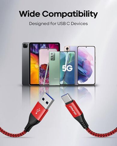 USB to USB C Cable 10ft 3Pack, USB Type C Cable 10 ft Braided Fast Charging in Saudi Arabia