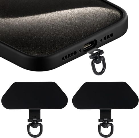 2PCS Phone Tether Tab, 360° Rotating Phone Lanyard Tab, Universal Stainless Steel Lanyard Patch for iPhone Cell Phone in Kuwait