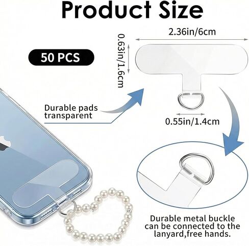 50pcs Phone Tether Tabs Universal Phone Lanyard Patches Cellphone Tether Replacement Strap Holder Replacement Part for Cases in Kuwait