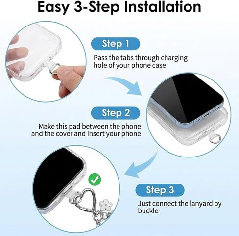 50pcs Phone Tether Tabs Universal Phone Lanyard Patches Cellphone Tether Replacement Strap Holder Replacement Part for Cases in Kuwait