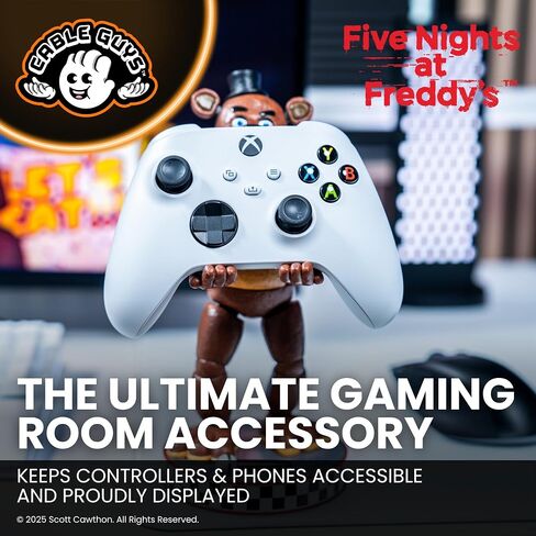 Cableguys Five Nights At Freddy's: Freddy Controller Holder & Phone Stand - Gaming Setup Accessories for Desk and Game Room, Holders Compatible with Xbox, PlayStation & Most Standard Game Controllers in Kuwait