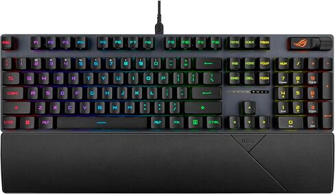 ASUS ROG Strix Scope II Gaming Keyboard, pre-lubed ROG RX Red Linear Optical switches, Sound-dampening Foam, PBT doubleshot keycaps, Streaming hotkeys, Multi-Function Controls, Wrist Rest in Kuwait