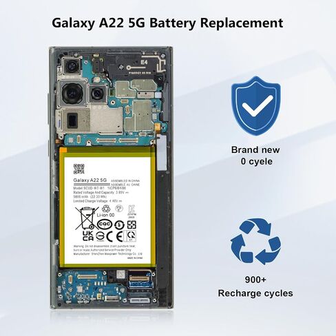 5800mAh Galaxy A22 5G SM-A226B Battery Compatible with Samsung Galaxy A22 5G SM-A226B, SM-A226B/DS, SM-A226B/DSN, SM-A226BR with Back Cover Adhesive Repair Tool Kit in Kuwait
