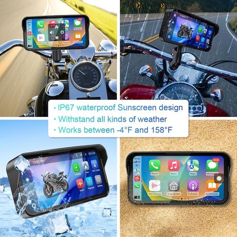 LBW 6.25" Carplay Screen for Motorcycle (Includes128G SD) Dual 2K Dash Cam in Saudi Arabia
