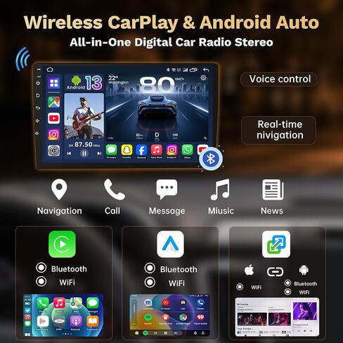 Upgrade Car Radio for Ford F150 2009-2014: 9" 1280 * 800 HD Touchscreen Stereo with Wireless Carplay Android Auto 5G WiFi GPS Bluetooth FM DSP SWC 1080P Backup Camera in Kuwait