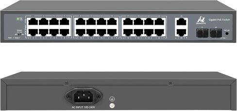 ONWOTE 24 Ports Gigabit PoE Switch 300W, 10/100/1000Mbps Self-Adaptive in Kuwait