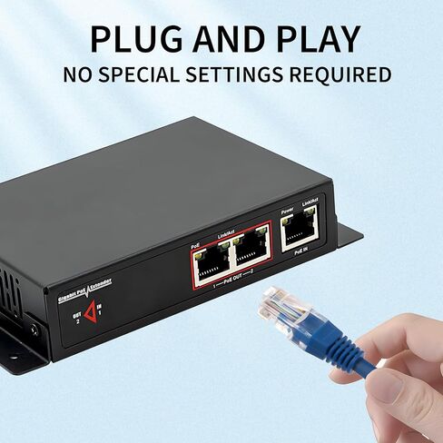 60W 2-Port Gigabit PoE Switch/Extender PoE Splitter in Kuwait