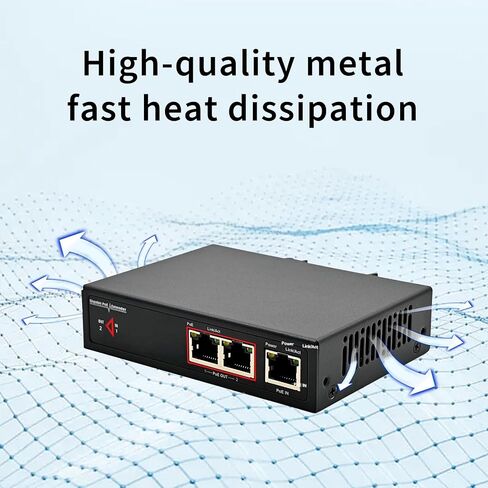 60W 2-Port Gigabit PoE Switch/Extender PoE Splitter in Kuwait
