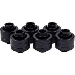 Alphacool Eiszapfen G1/4" to 13mm ID, 19mm OD Compression Fitting for Soft Tubing, Chrome, 6-Pack in Kuwait
