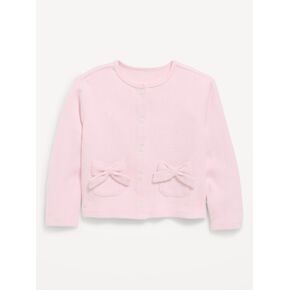 Old Navy Cozy Ribbed Bow-Pocket Cardigan Sweater for Toddler Girls - Blush On You in Kuwait