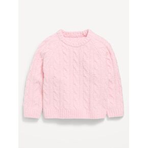 Old Navy Long-Sleeve Cable-Knit Sweater for Toddler Girls - Blush On You in Kuwait
