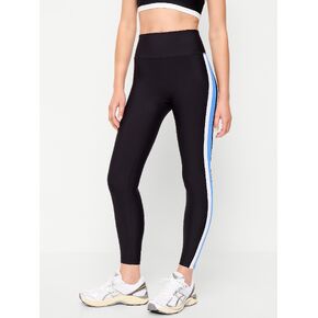 Old Navy High-Waisted PowerSoft Boundless 7/8 Pocket Leggings – No Front Seam - Black Jack in Kuwait