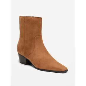 Old Navy Faux-Suede Low-Heel Booties for Women - Camel in Kuwait