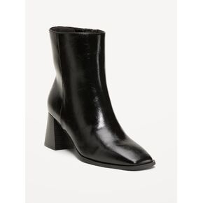 Old Navy Square-Toe Block-Heel Boots for Women - Black Jack in Kuwait